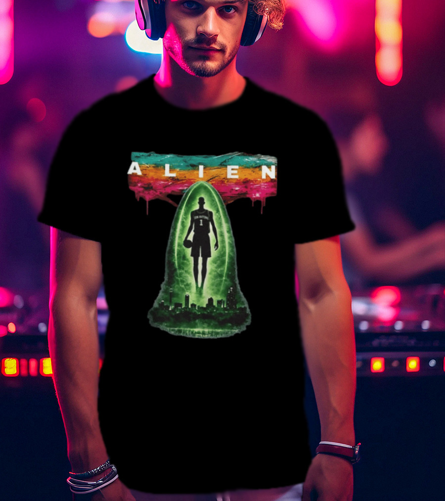 San Antonio Basketball Victor Wembanyama Alien Go Spurs Go Skyline T-Shirt