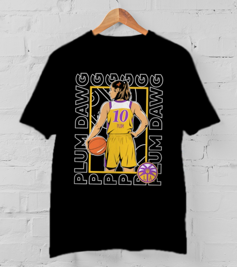 Kelsey Plum 10 Los Angeles Sparks WNBA Plum Dawg T-Shirt