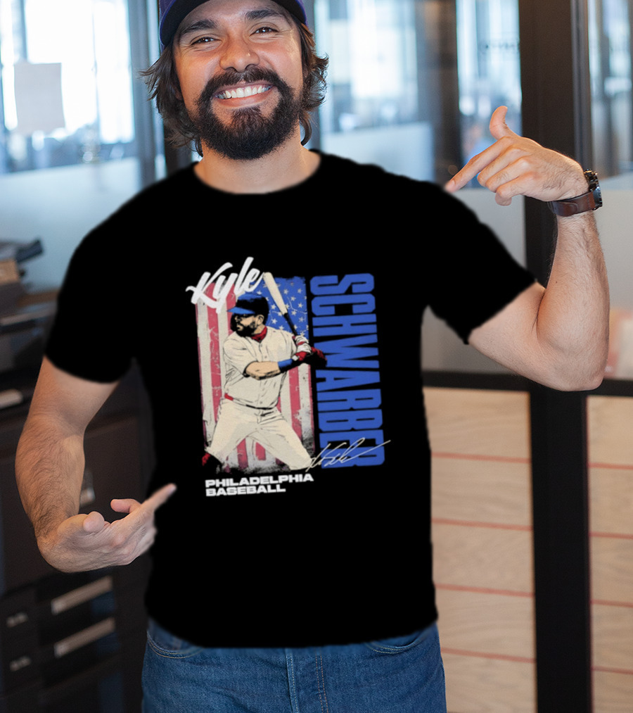 Kyle Schwarber American Flag Philadelphia Baseball T-Shirt