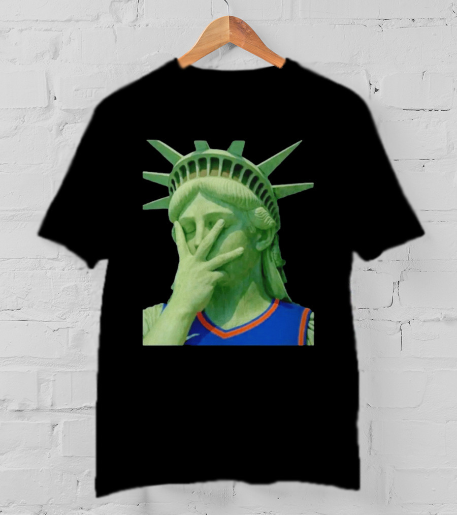 Liberty And Brunson For All Jalen Brunson 3 Points Pose Statue Of Liberty Knicks Jersey T-Shirt