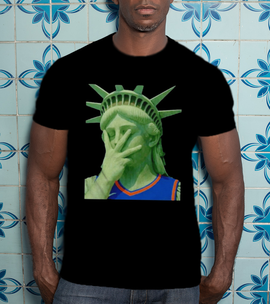 Liberty And Brunson For All Jalen Brunson 3 Points Pose Statue Of Liberty Knicks Jersey T-Shirt