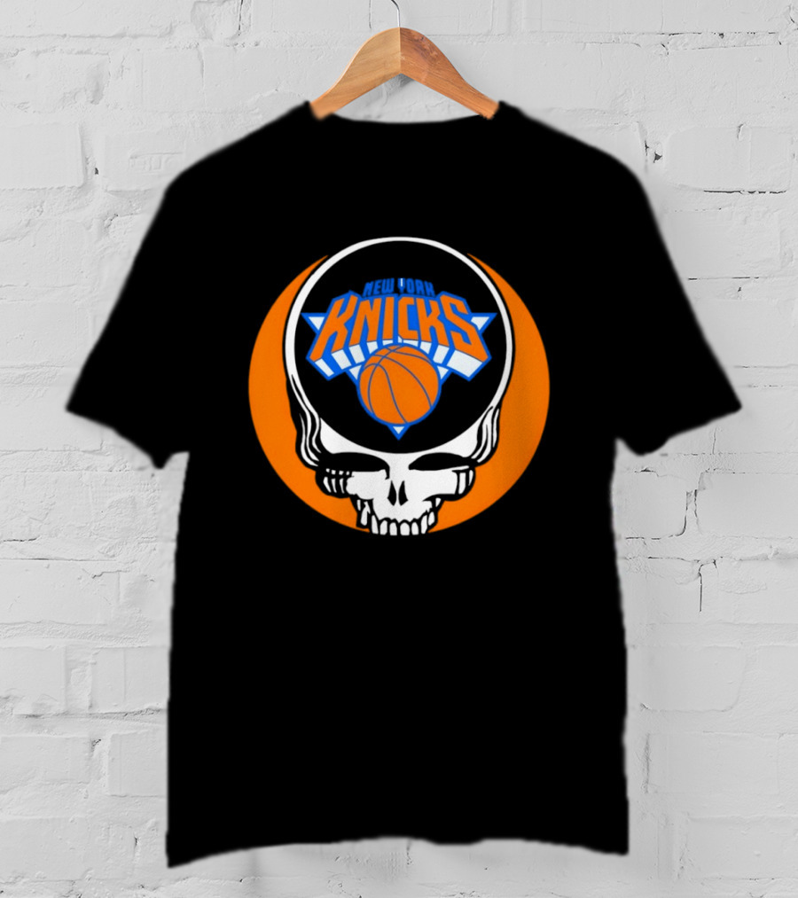 New York Knicks Grateful Dead Basketball Skull Logo Steal Your Face T-Shirt