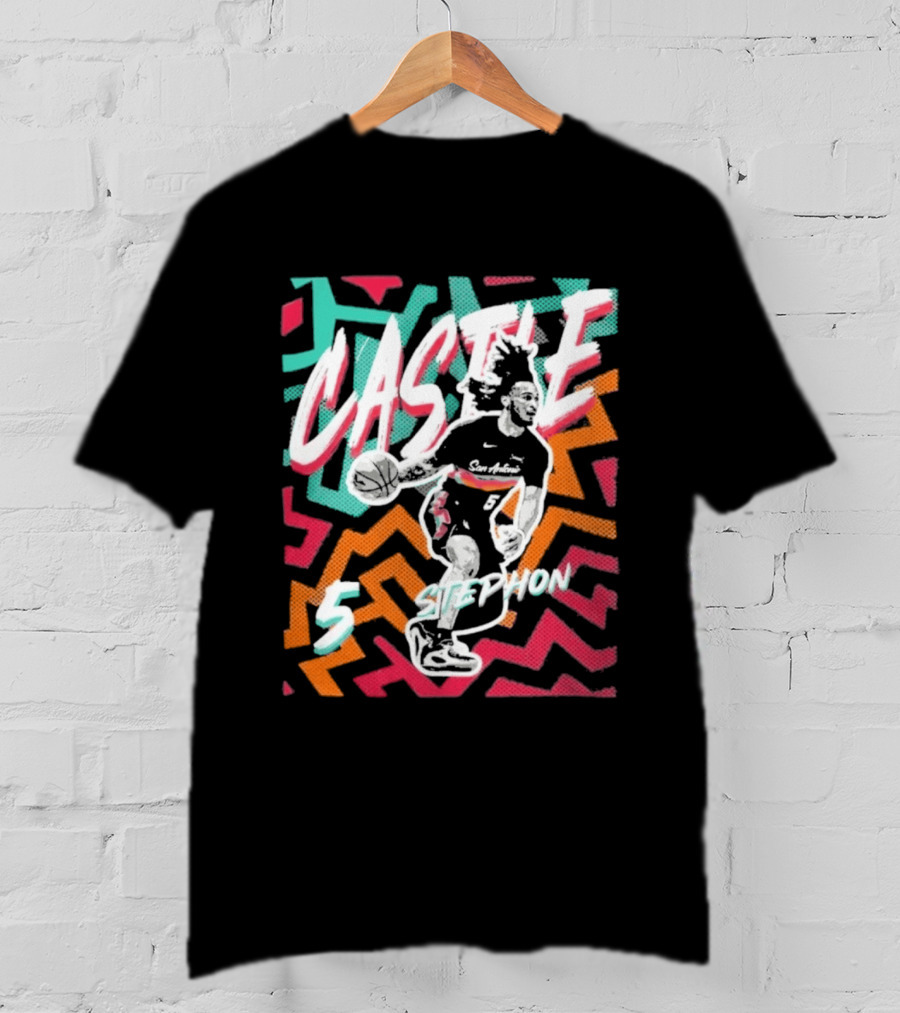 San Antonio Spurs 2026 NBA Stephon Castle Fiesta 5 T-Shirt