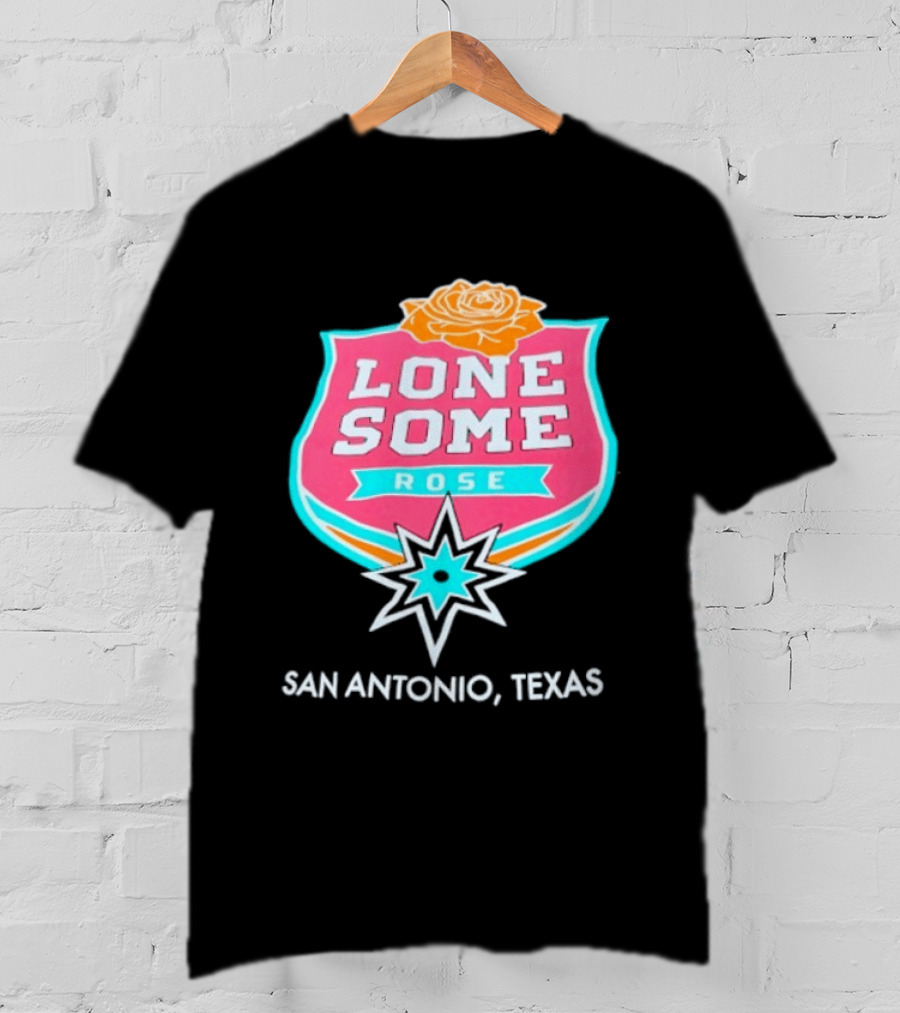 Lonesome Rose San Antonio Texas Retro Neon Sign T-Shirt