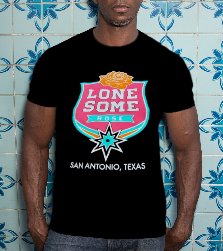 Lonesome Rose San Antonio Texas Retro Neon Sign T-Shirt