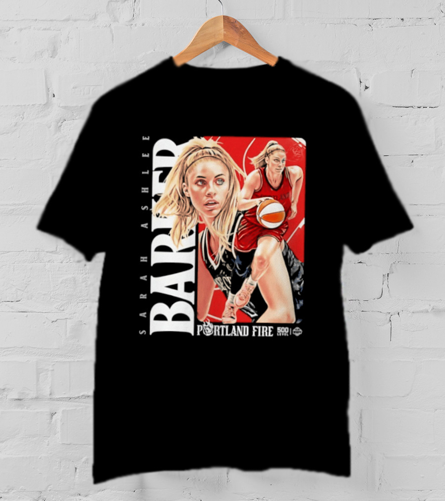 Sarah Ashlee Barker Portland Fire WNBA Basketball Player Action T-Shirt