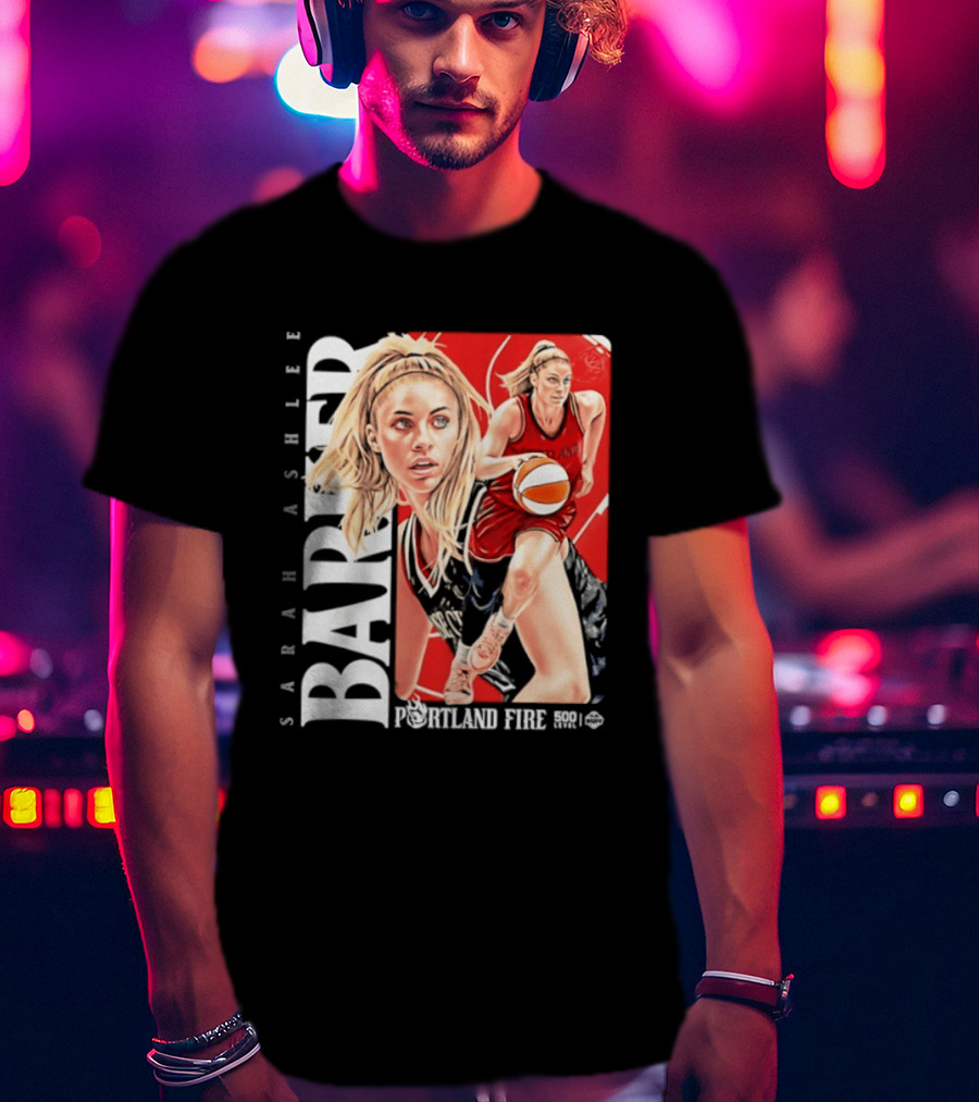 Sarah Ashlee Barker Portland Fire WNBA Basketball Player Action T-Shirt