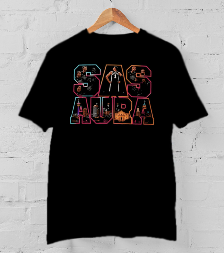 SAS Aura Victor Wembanyama San Antonio Basketball Skyline T-Shirt