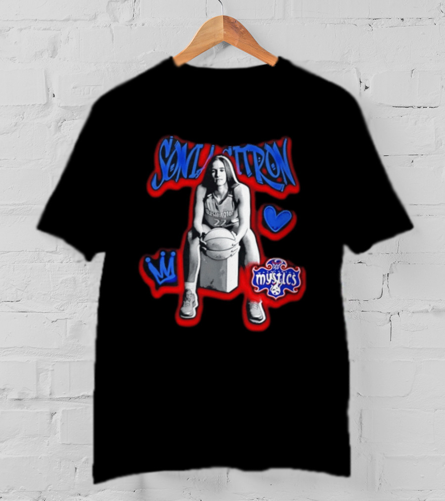 Sonia Citron Washington Mystics WNBA Basketball Grunge T-Shirt