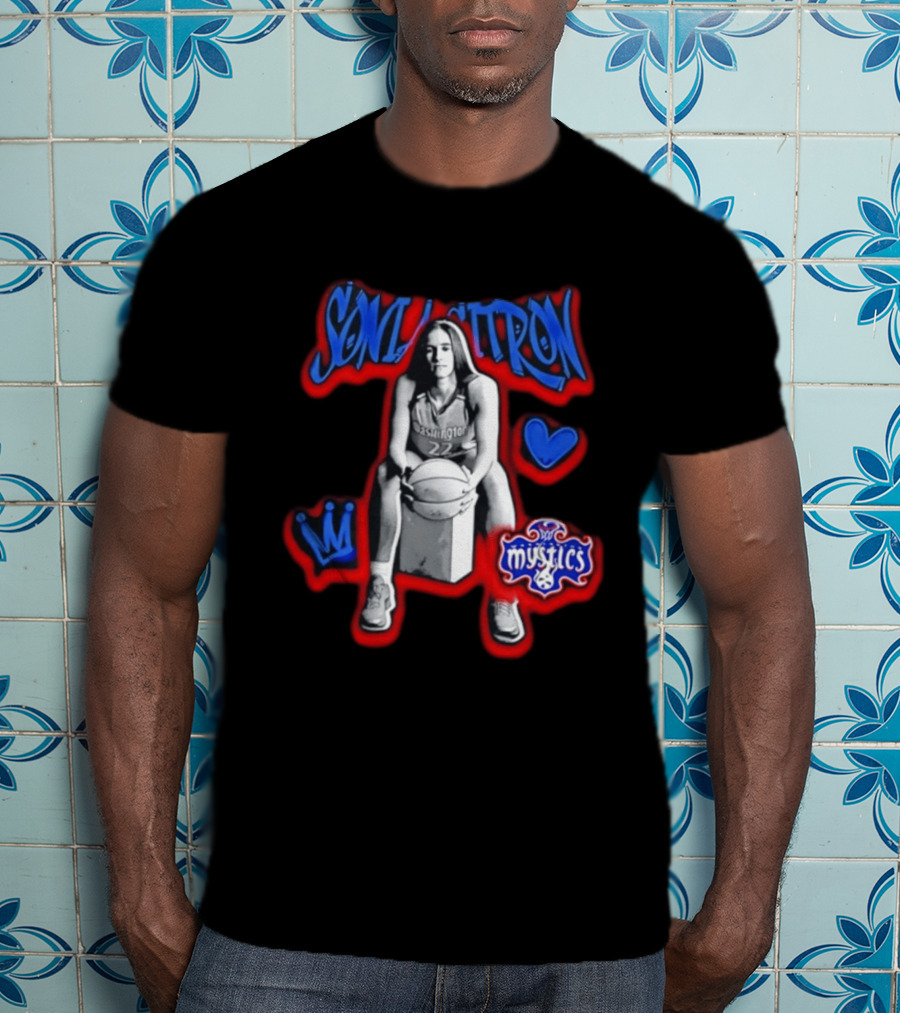 Sonia Citron Washington Mystics WNBA Basketball Grunge T-Shirt