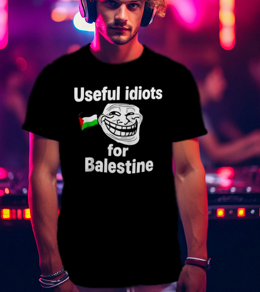 Useful Idiots For Balestine Troll Face Flag T-Shirt