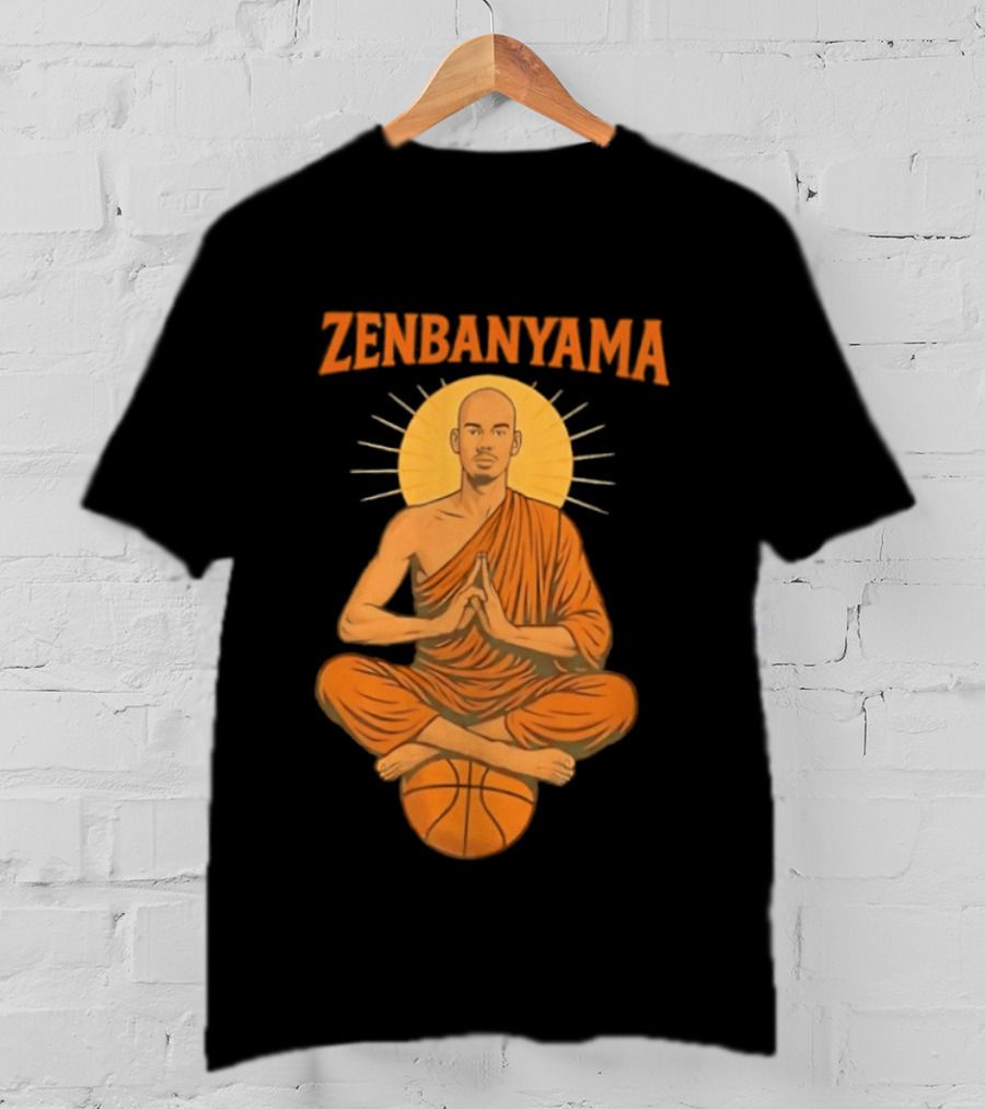 Zenbanyama Victor Wembanyama Monk Basketball Meditation T-Shirt