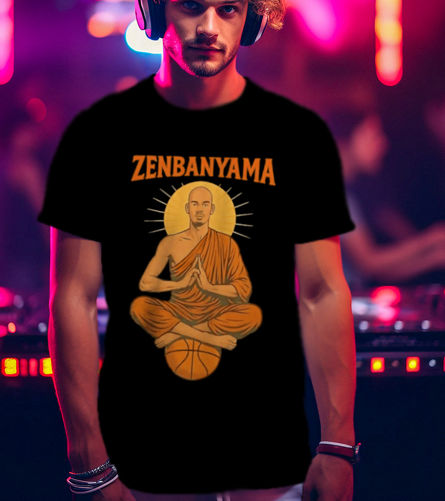 Zenbanyama Victor Wembanyama Monk Basketball Meditation T-Shirt