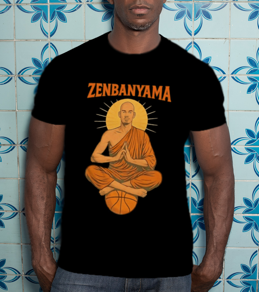 Zenbanyama Victor Wembanyama Monk Basketball Meditation T-Shirt