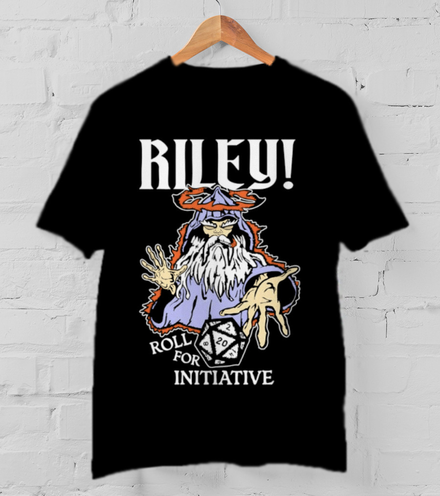 Riley Roll For Initiative Wizard Dice Game Magic T-Shirt