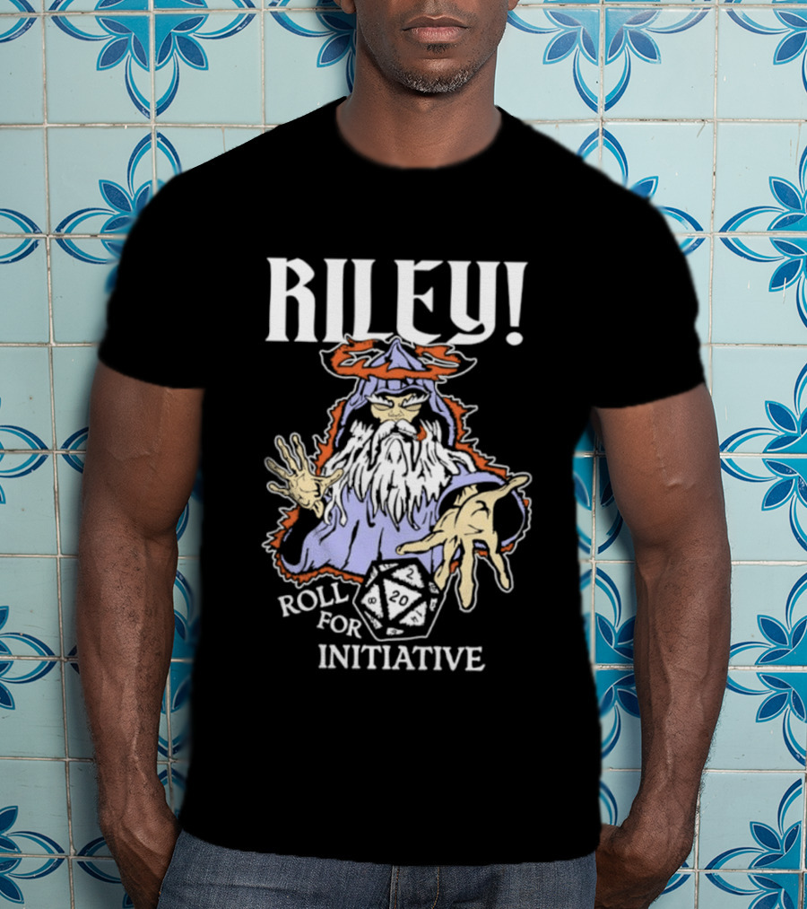 Riley Roll For Initiative Wizard Dice Game Magic T-Shirt