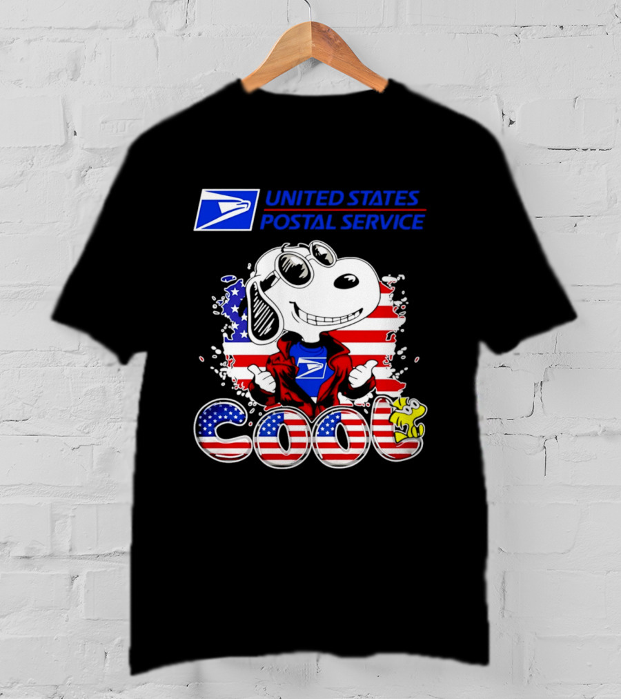United States Postal Service Snoopy American Flag Cool 250th T-Shirt