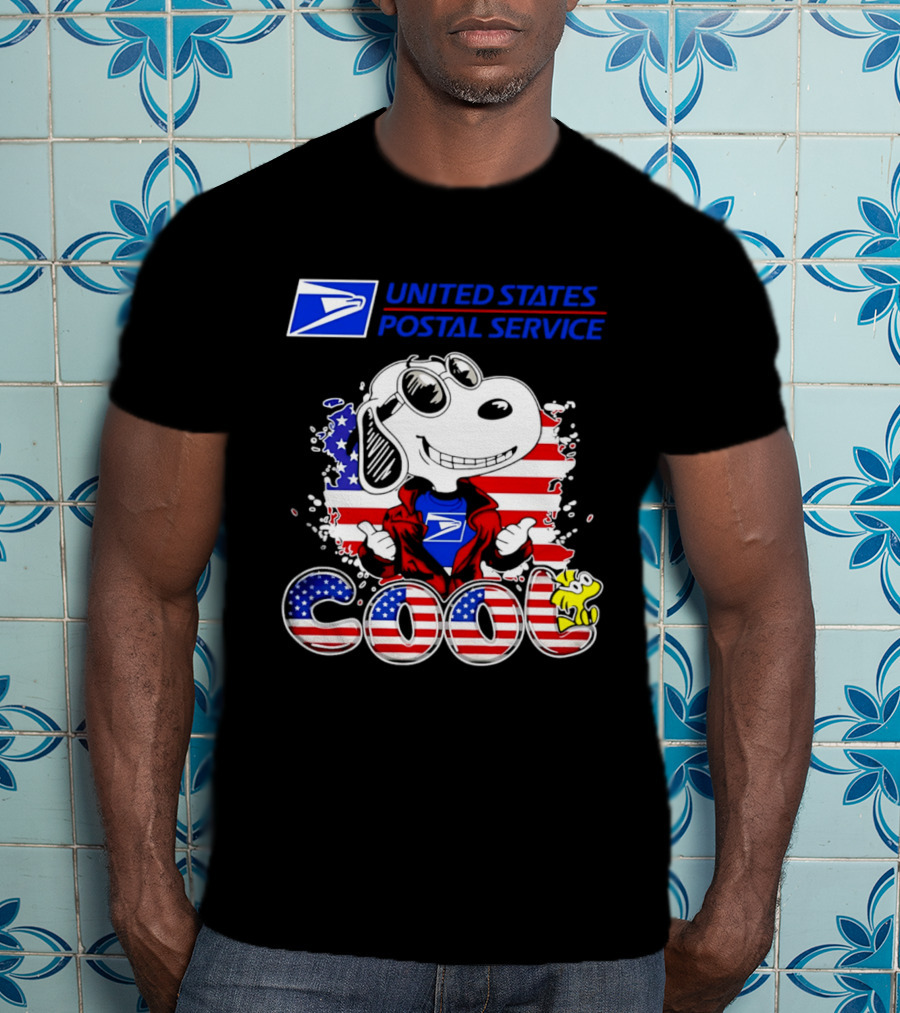 United States Postal Service Snoopy American Flag Cool 250th T-Shirt