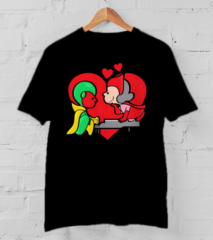 WandaVision Vision Scarlet Witch Piano Romantic T-Shirt