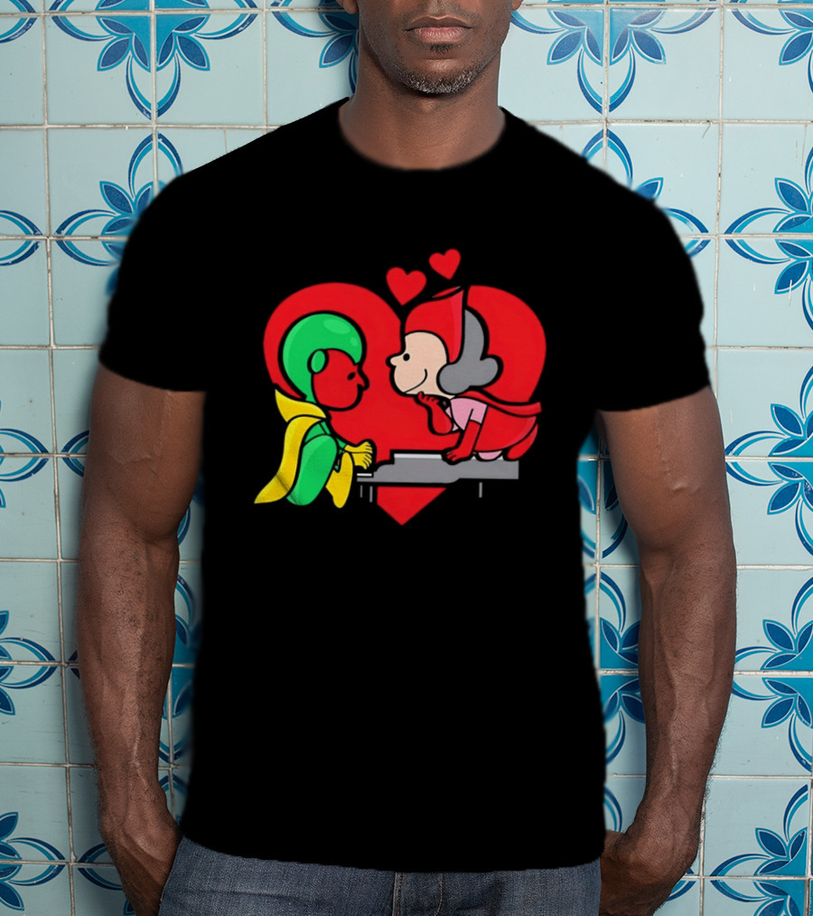 WandaVision Vision Scarlet Witch Piano Romantic T-Shirt
