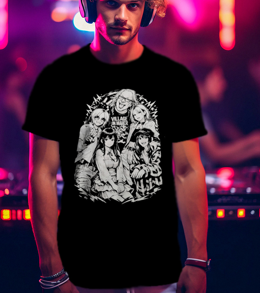 Andrew WK Village Maier Anime Characters T-Shirt