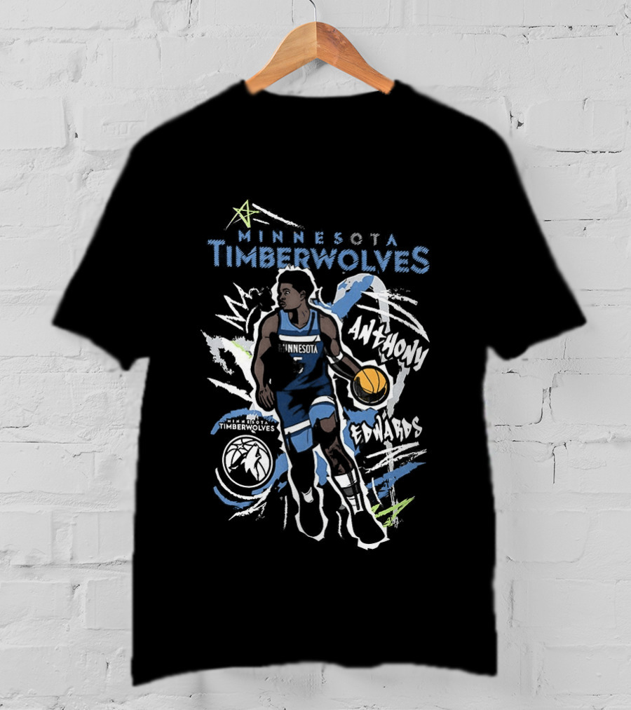 Anthony Edwards Minnesota Timberwolves NBA Chalked Up 5 Basketball Player Artwork 2026 T-Shirt