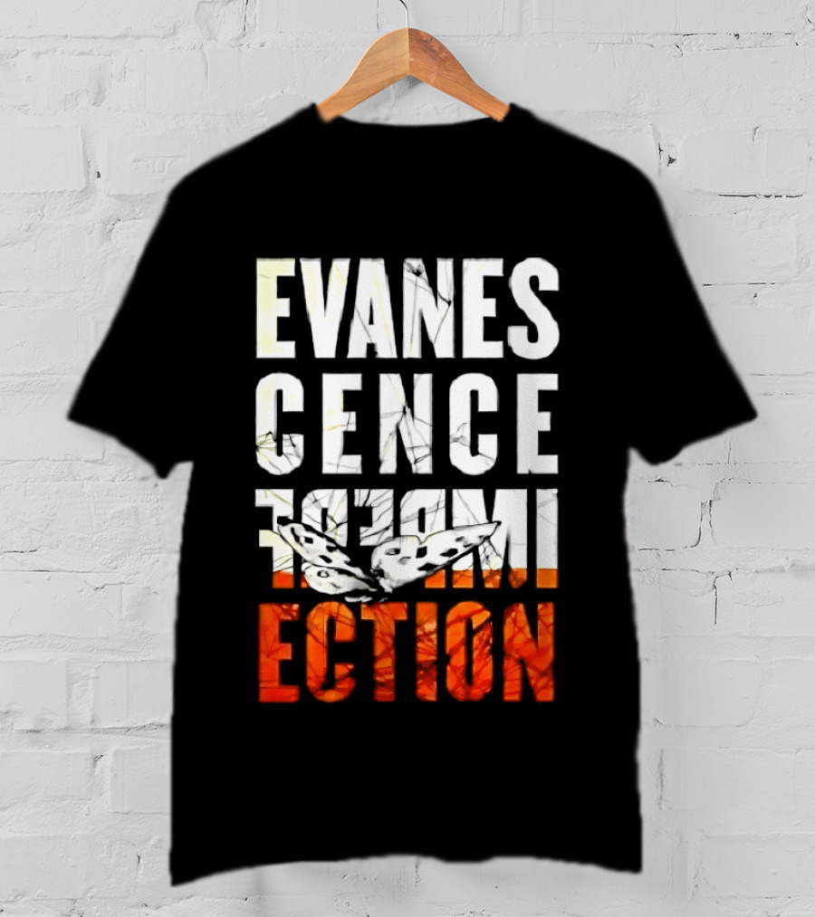 Evanescence Imperfection Butterfly White Text Orange Gradient T-Shirt