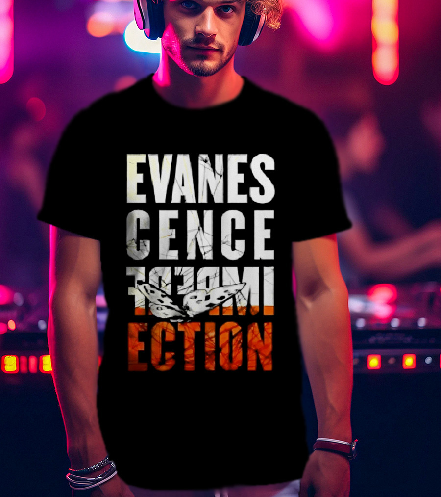 Evanescence Imperfection Butterfly White Text Orange Gradient T-Shirt