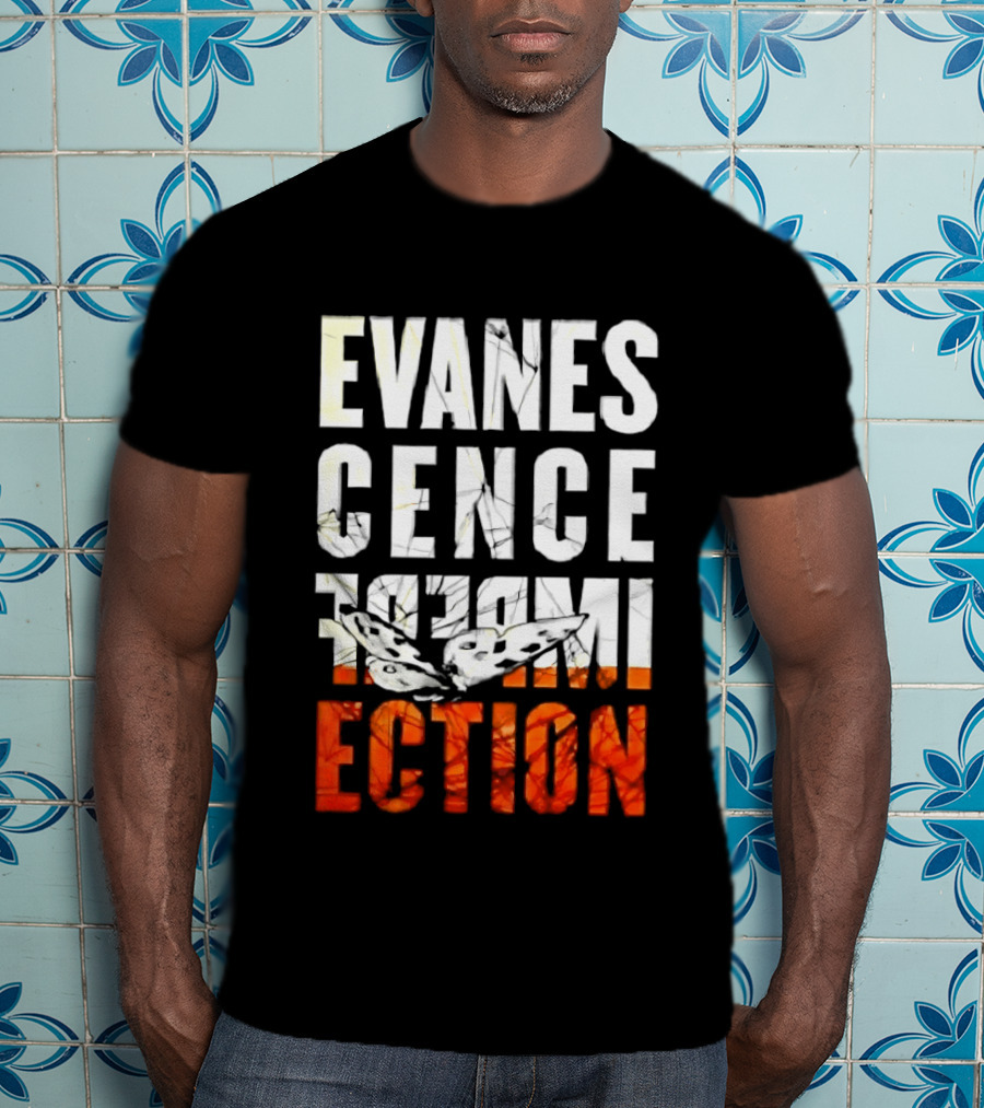 Evanescence Imperfection Butterfly White Text Orange Gradient T-Shirt
