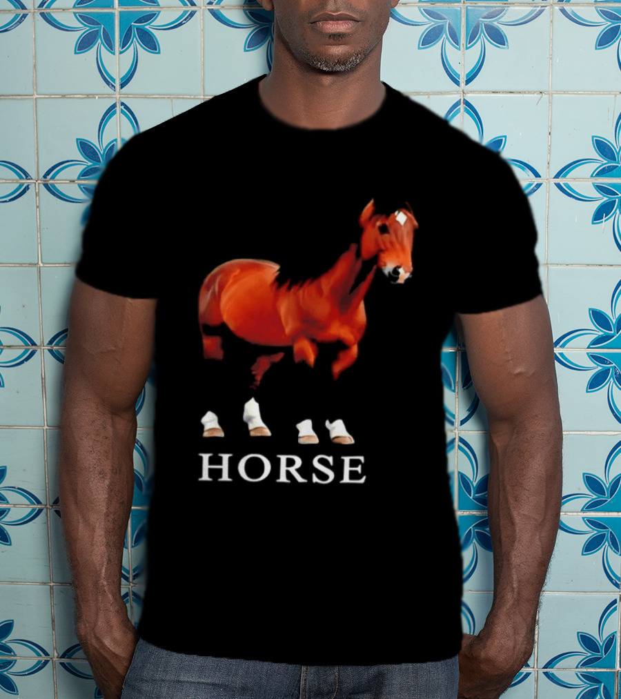 Horse Realistic Equestrian Art Style Hoof T-Shirt