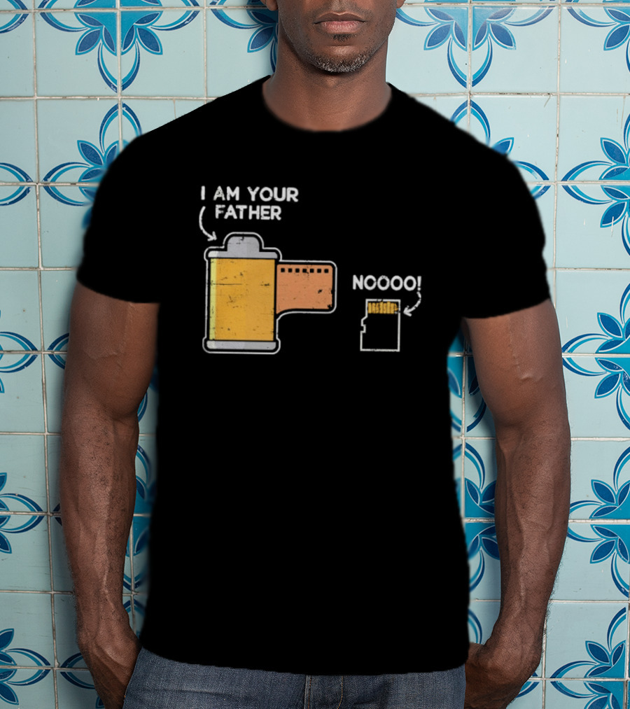 I Am Your Father Nooo Film Roll Memory Card Humor T-Shirt
