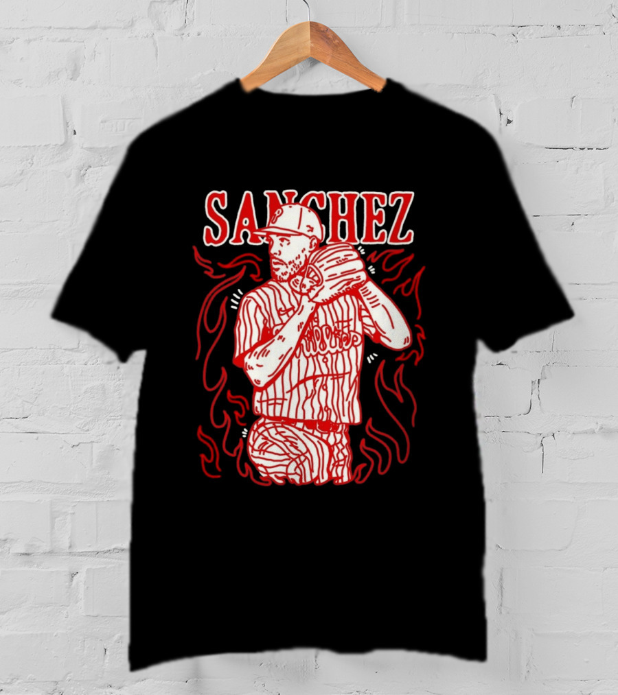 Cristopher Sanchez Philadelphia Phillies Flame Pitcher T-Shirt