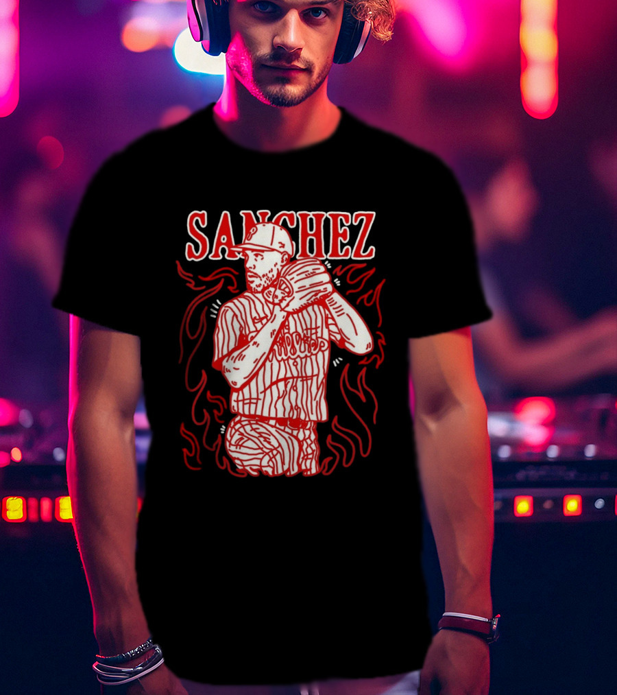 Cristopher Sanchez Philadelphia Phillies Flame Pitcher T-Shirt