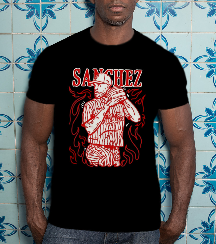 Cristopher Sanchez Philadelphia Phillies Flame Pitcher T-Shirt