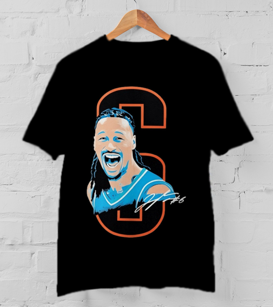 Jaylin Williams Number 6 Oklahoma City Thunder Basketball Signature T-Shirt