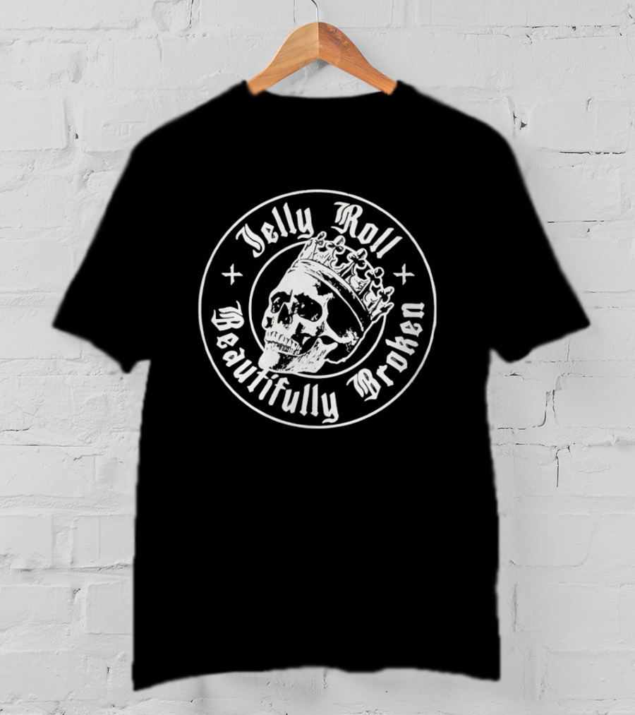 Jelly Roll Skull Crown Beautifully Broken T-Shirt