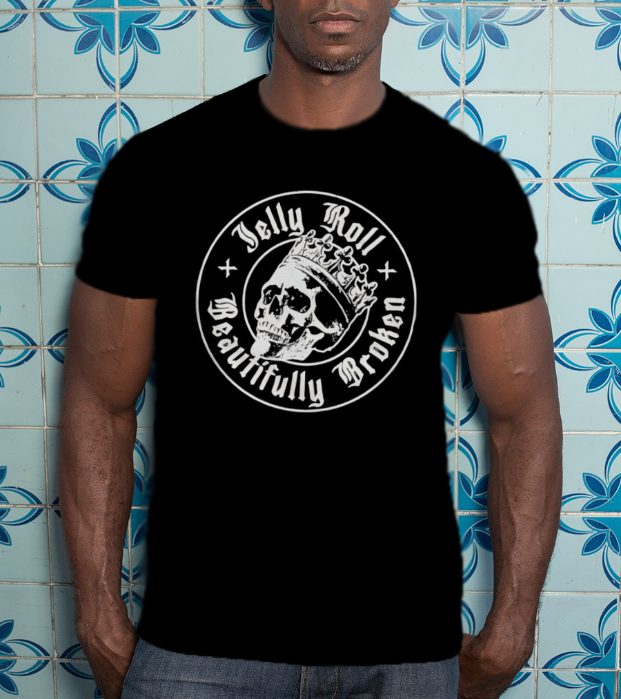 Jelly Roll Skull Crown Beautifully Broken T-Shirt