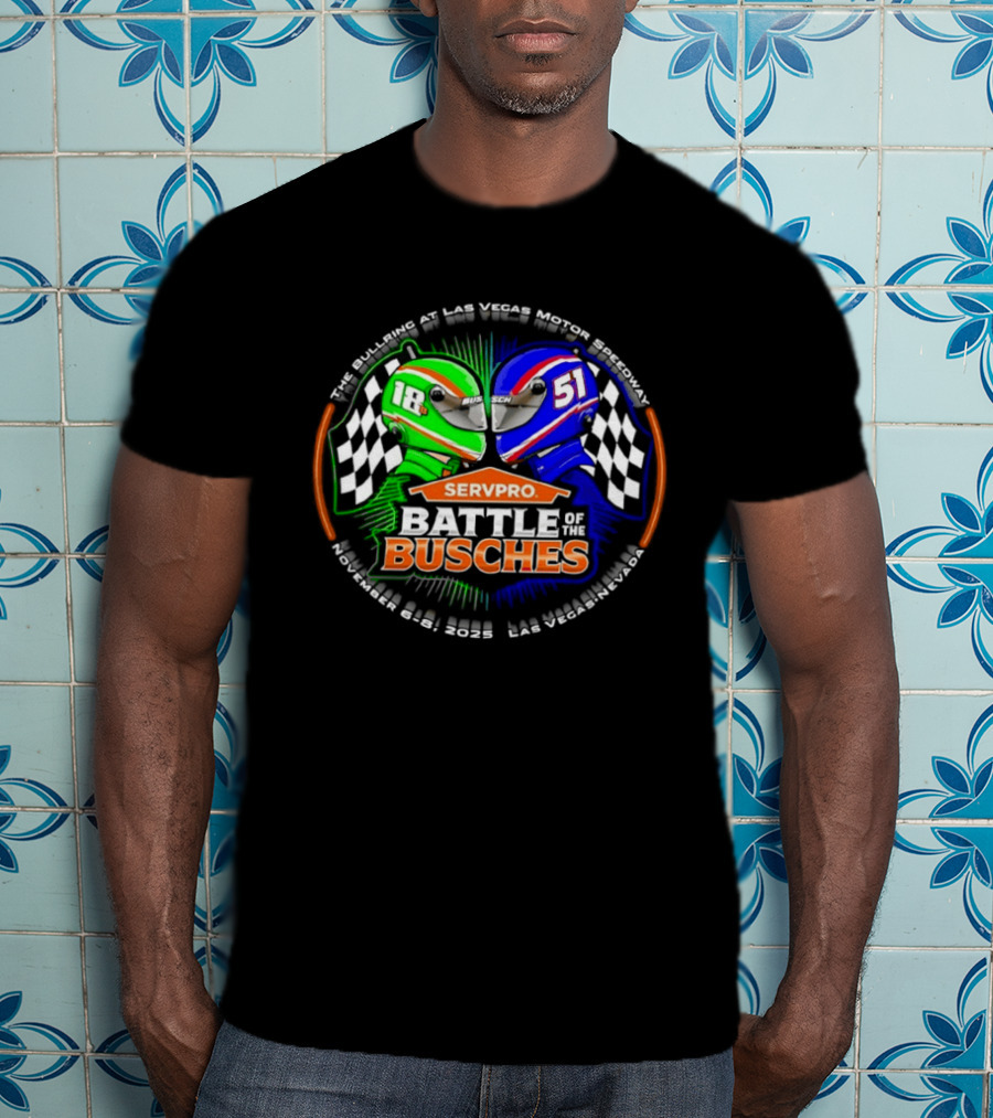 SERVPRO Battle Of The Busches NASCAR Kyle Busch Kurt Busch 18 51 Las Vegas Motor Speedway T-Shirt