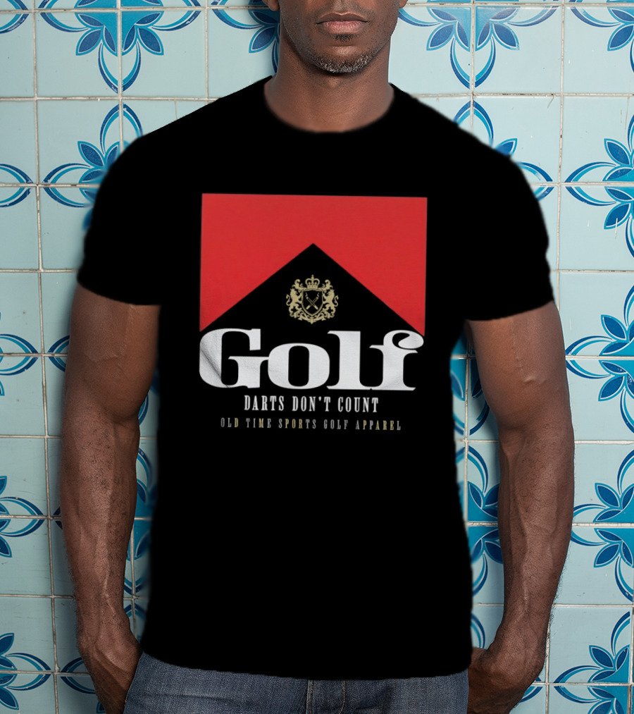 Golf Darts Don't Count Old Time Sports Apparel Crest T-Shirt