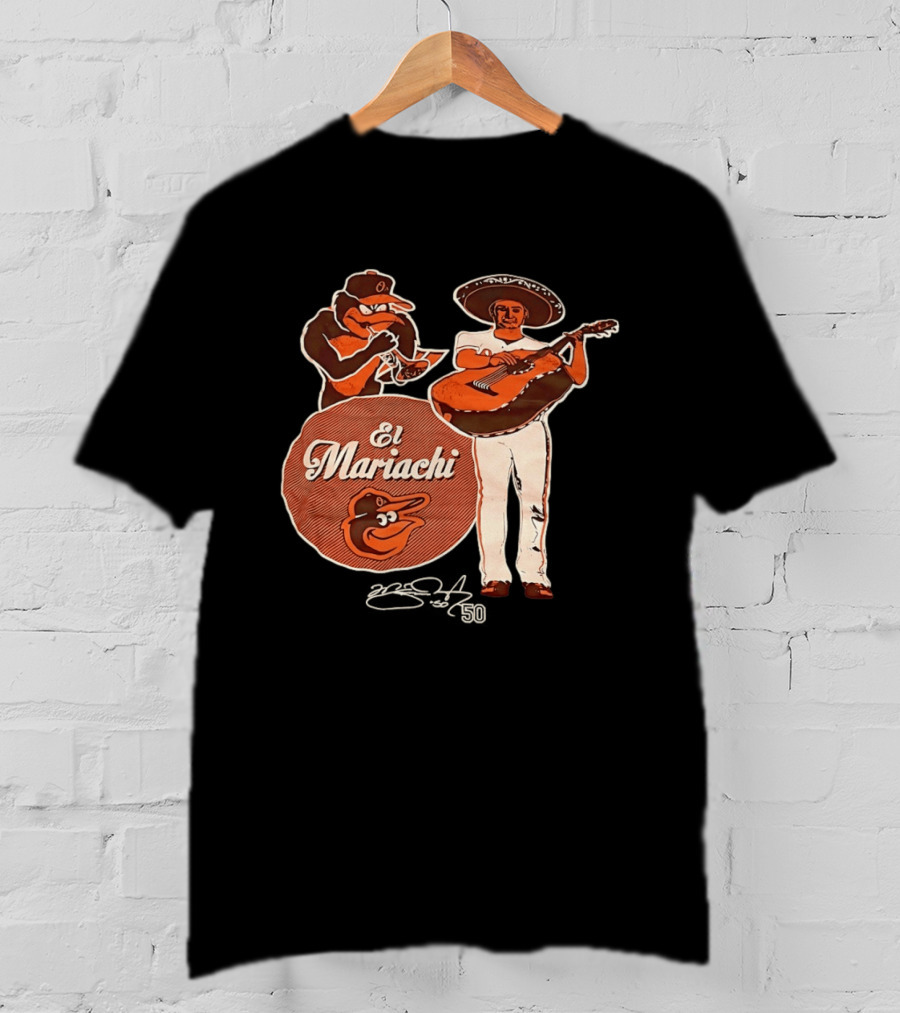 Miguel Gonzalez Baltimore Orioles El Mariachi Guitar Trumpet Player Series 22 50 T-Shirt