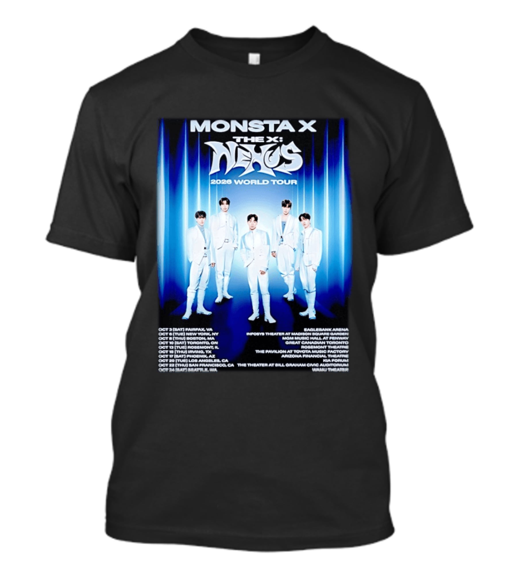 Monsta X The X Nexus 2026 World Tour Dates And Venues T-Shirt