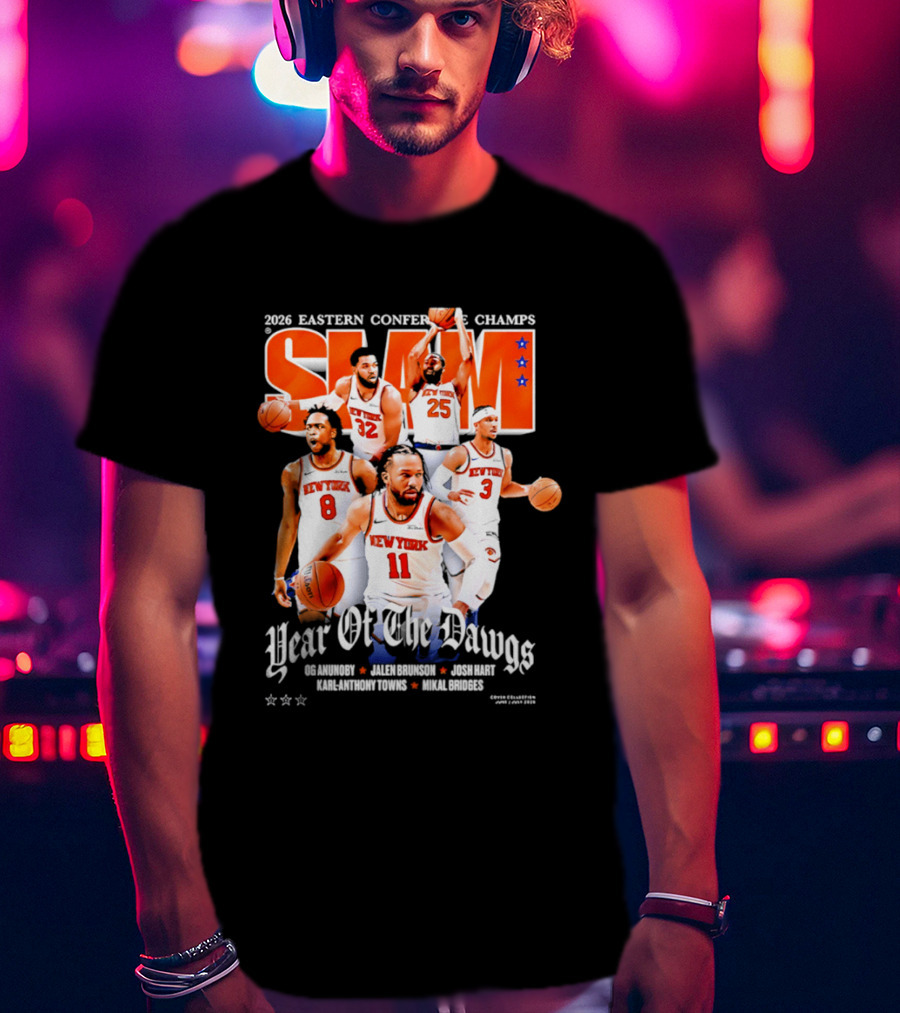 2026 Eastern Conference Champs New York Knicks Slam Year Of The Dawgs Brunson Robinson Barrett Randle Hart T-Shirt