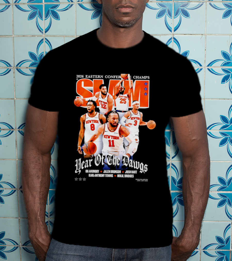 2026 Eastern Conference Champs New York Knicks Slam Year Of The Dawgs Brunson Robinson Barrett Randle Hart T-Shirt