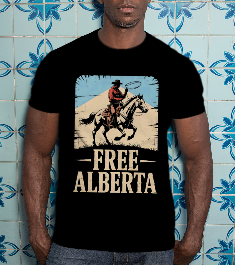 Prairie Man Lasso Figure Free Alberta T-Shirt