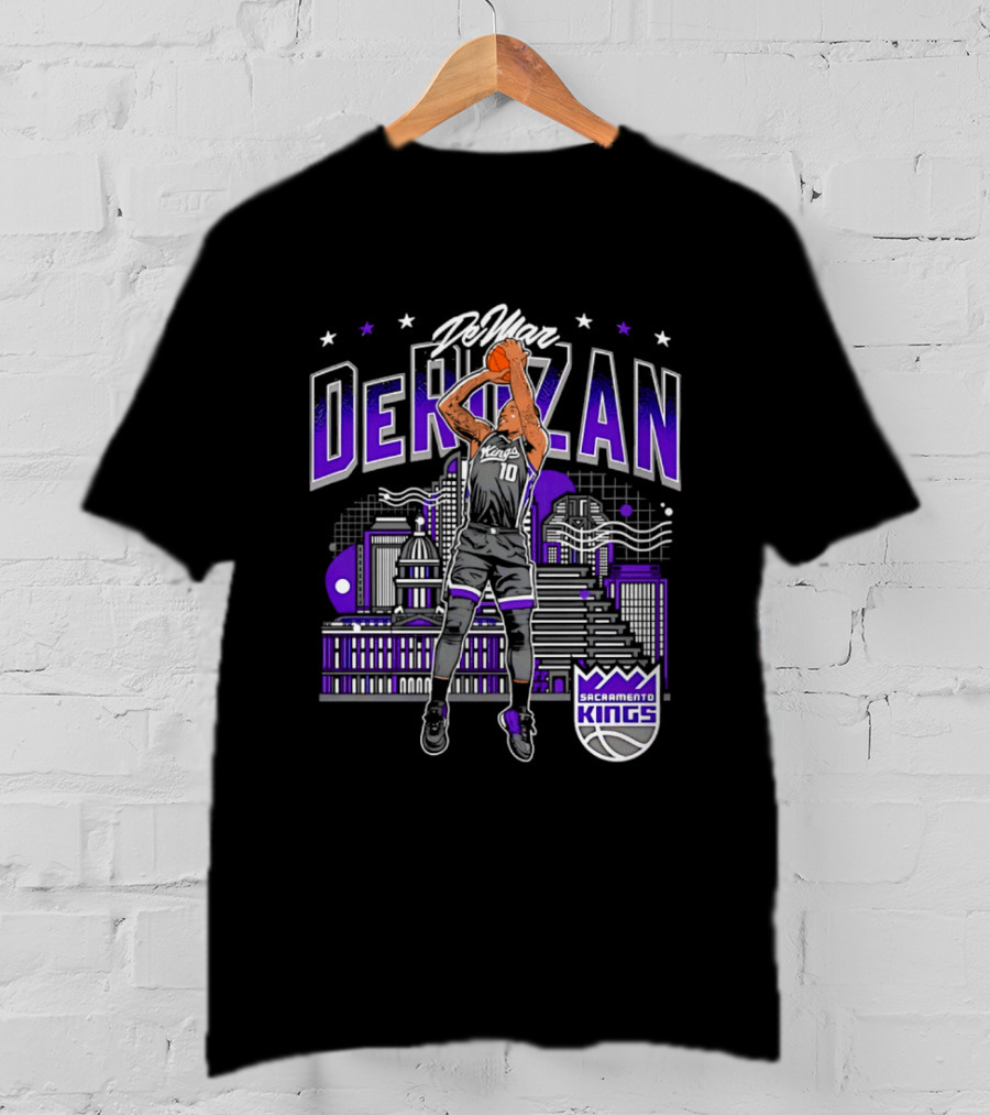 DeMar DeRozan Sacramento Kings Number 10 Skyline Basketball T-Shirt