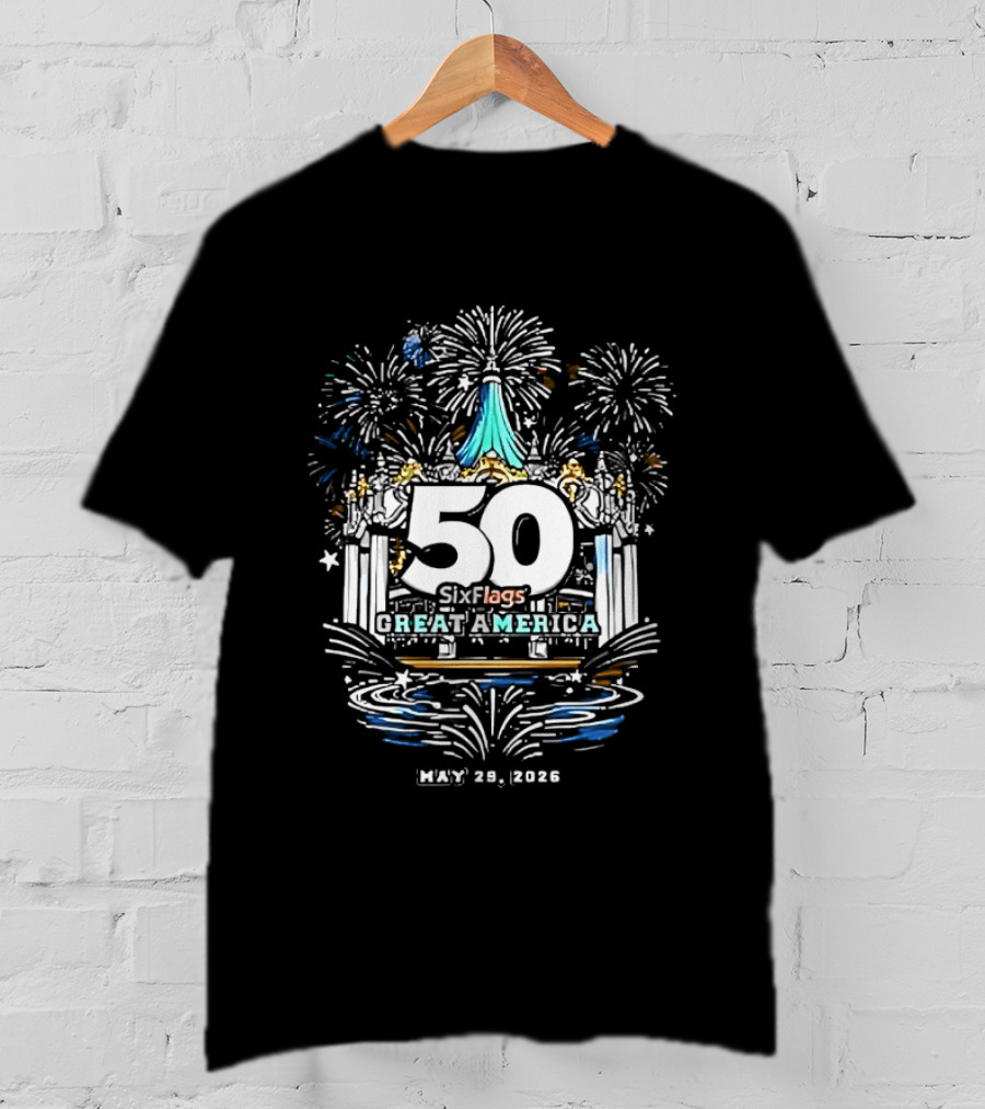 Six Flags Great America 50th Anniversary Celebration May 28 2026 T-Shirt