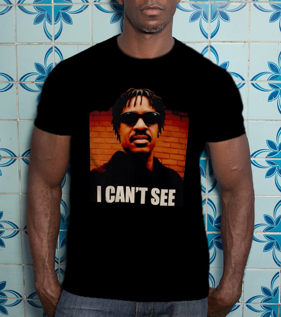 Stevie Wonder Motown R&B Soul Music Legend Singer Songwriter Parody I Can't See T-Shirt