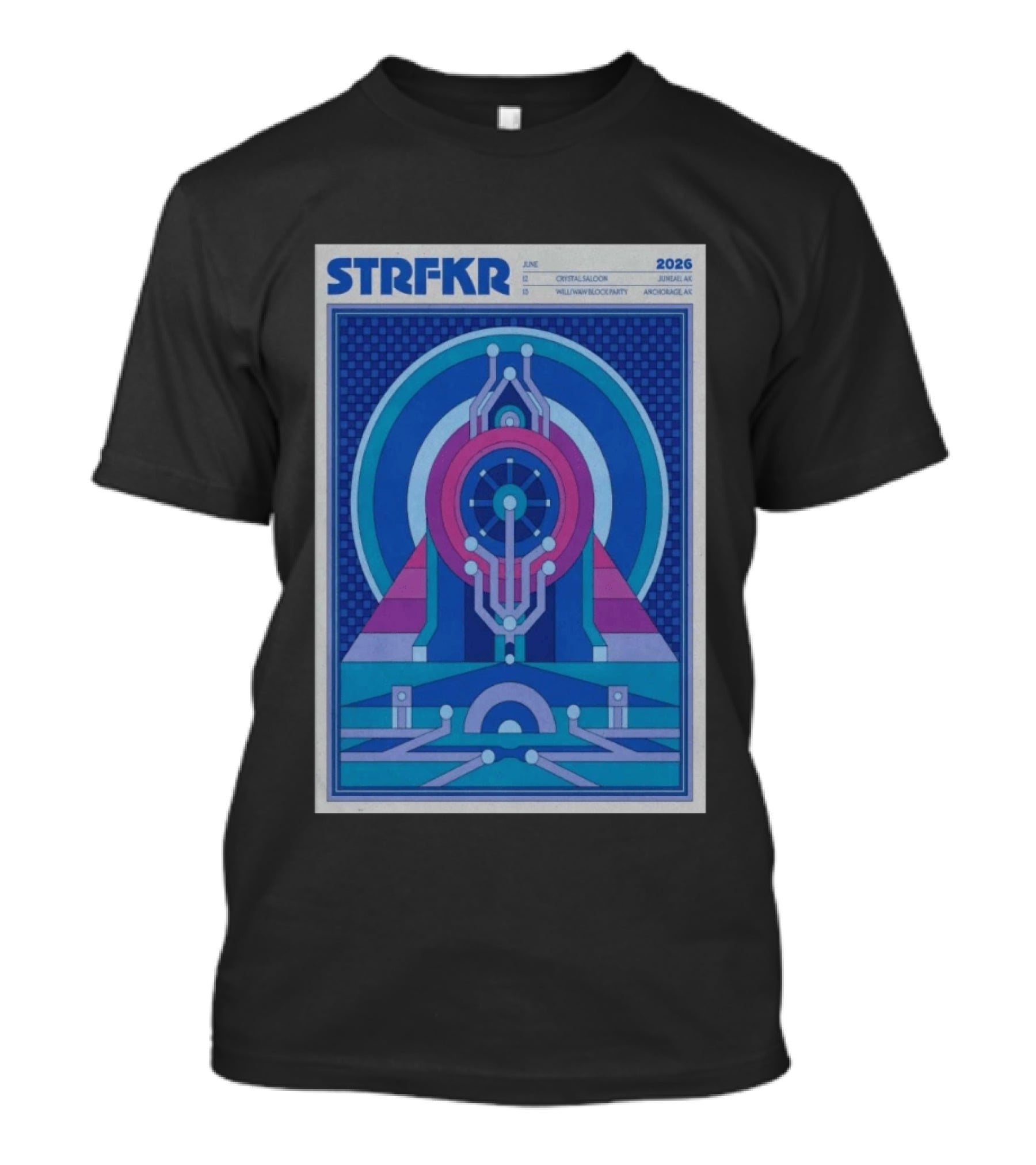 STRFKR June 2026 Alaska Tour Crystal Saloon Jambell Whale Navy Block Party Anchorage T-Shirt