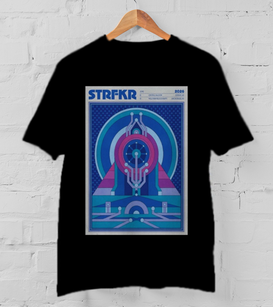 STRFKR June 2026 Alaska Tour Crystal Saloon Jambell Whale Navy Block Party Anchorage T-Shirt