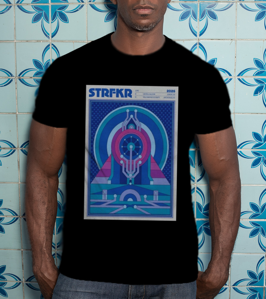 STRFKR June 2026 Alaska Tour Crystal Saloon Jambell Whale Navy Block Party Anchorage T-Shirt